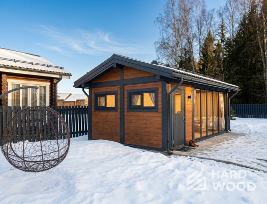 Беседка из дерева с окнами в пол №95 - фото 2261